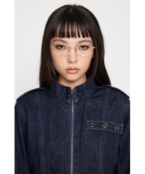 lagua gem デニムジャケット LAGUA GEM デニムジャケット gジャン STAND NECK ZIP レディース
