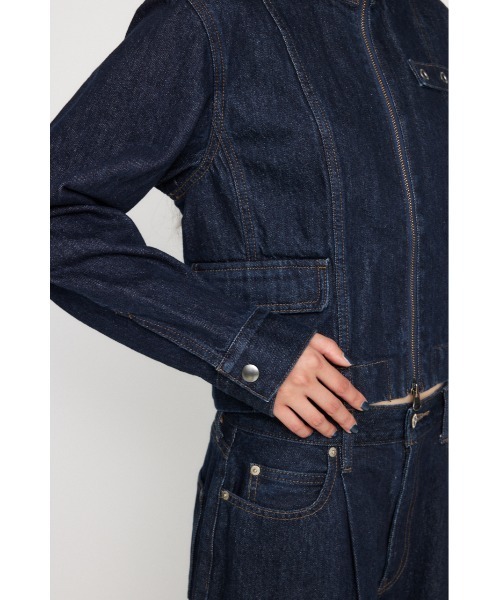 lagua gem デニムジャケット LAGUA GEM デニムジャケット gジャン STAND NECK ZIP レディース