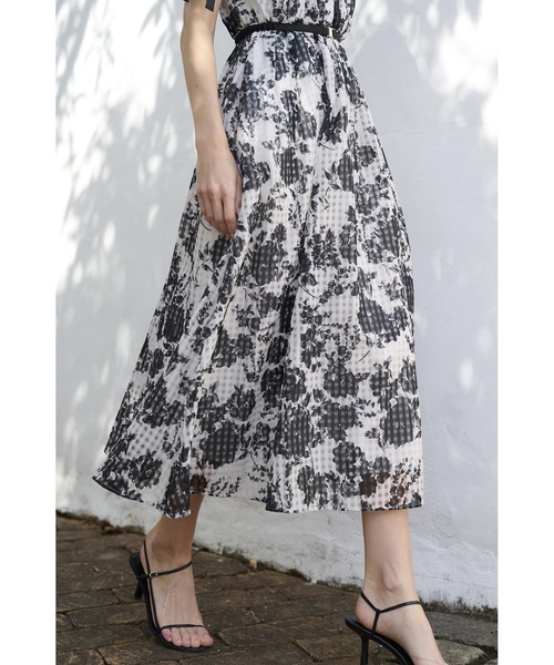 Estella.K ワンピース Bianca Ribbon Dress オフショルプリント