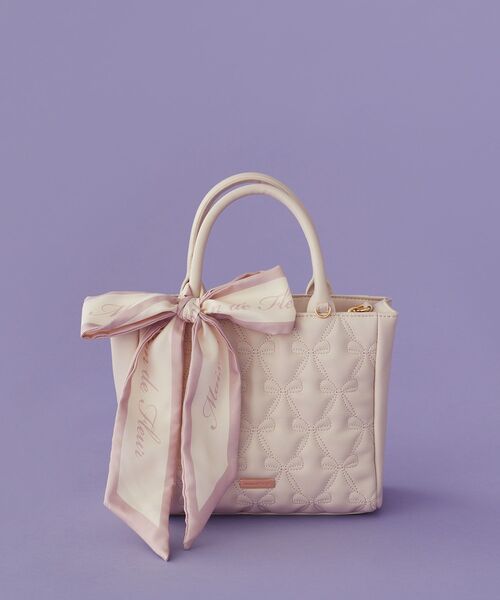 Maison de FLEUR リボンキルティングトートバッグ EC限定スカーフ付リボンキルティングトート/Maison de FLEUR