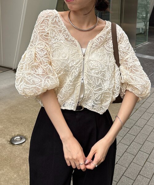 CAPRICIEUX LE'MAGE ブルゾン アウター コードレースジップ