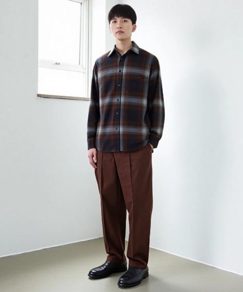 シャツ 2025AW USAコットン ヘビーウェイト オンブレネルチェック