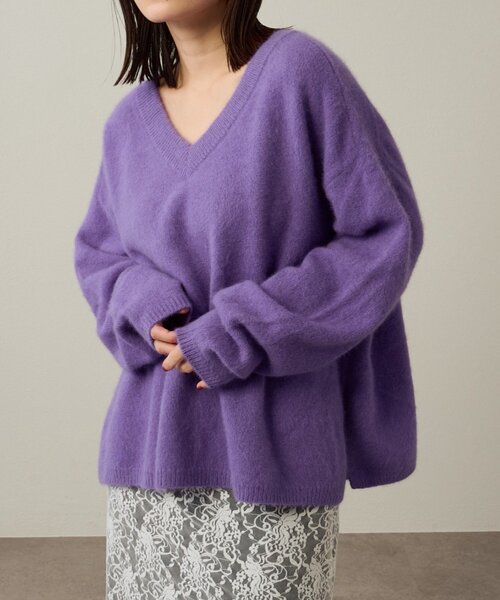Omekashi（オメカシ） ニット セーター ファーウールVプルオーバー
