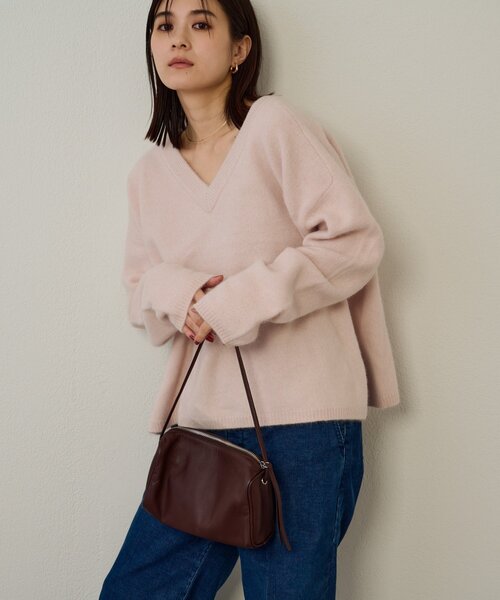 Omekashi（オメカシ） ニット セーター ファーウールVプルオーバー