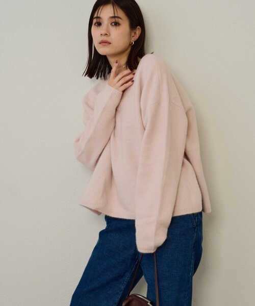 Omekashi（オメカシ） ニット セーター ファーウールVプルオーバー