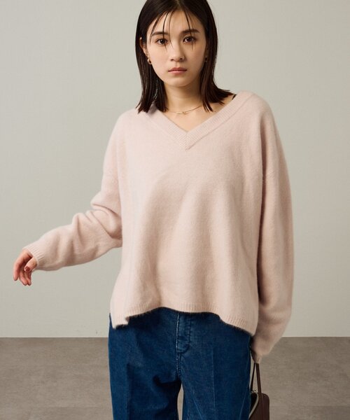 Omekashi（オメカシ） ニット セーター ファーウールVプルオーバー