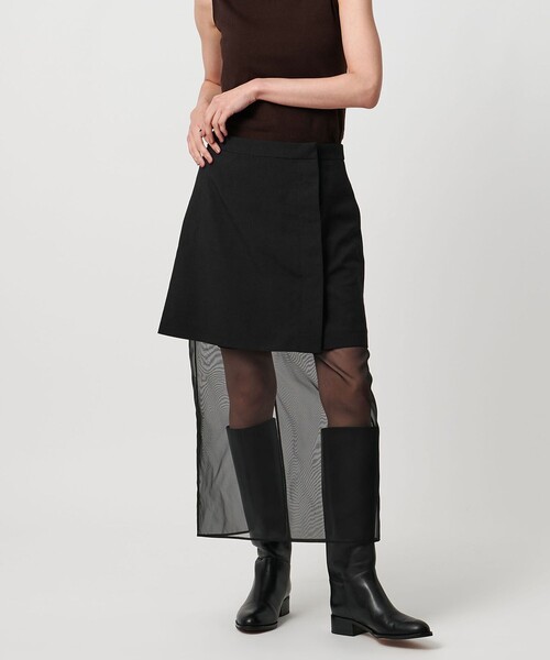 GIUNON アジャスタブルミニシアースカート セール】adjustable mini sheer skirt / アジャスタブルミニ