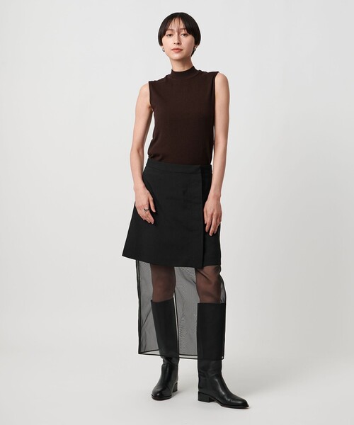 SIWALY 　シワリー　シアースカート　ブラック　オーガンジー UNITED ARROWS スカート シアー オーガンジー 2WAY