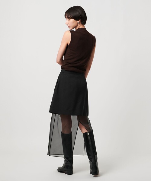 美品 UNITED ARROWS オーガンジープリーツスカート ブラック UNITED ARROWS（ユナイテッドアローズ）の「オーガンジー