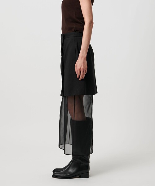 美品 UNITED ARROWS オーガンジープリーツスカート ブラック UNITED ARROWS（ユナイテッドアローズ）の「オーガンジー