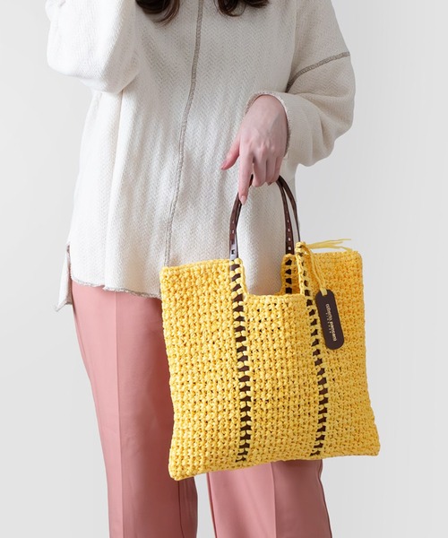 Roberto Pancani（ロベルトパンカーニ） トートバッグ ラフィアコンビ