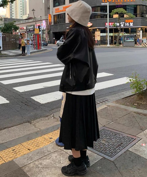 CELENA BEATS レザージャケット ライダース フェイクレザー ダブル