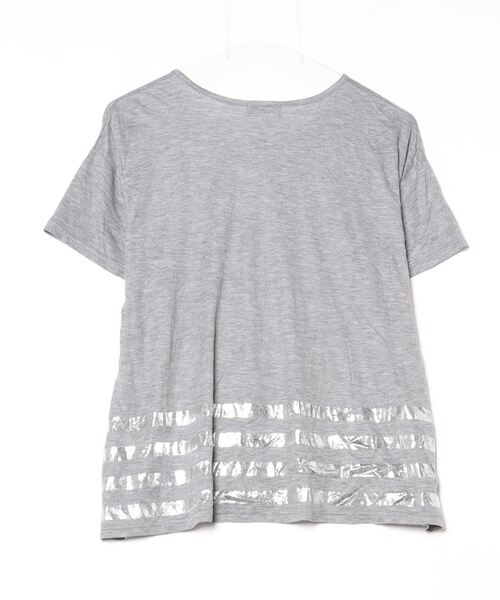 [BOSCH] окантовка рисунок трикотаж с коротким рукавом 38 серый женский 