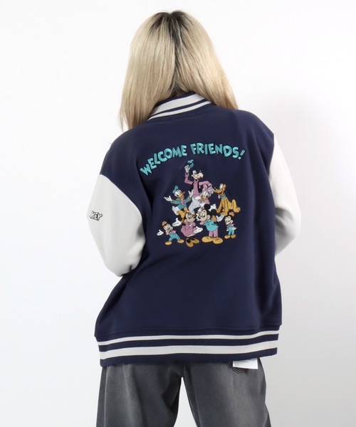 Disney（ディズニー） スタジャン フリース スウェット スタジャン