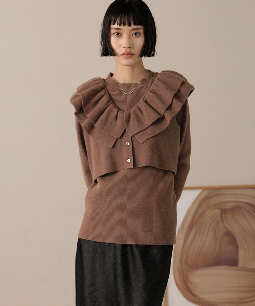 LOWRYS FARM（ローリーズファーム） ニット セーター フリル2Pニット