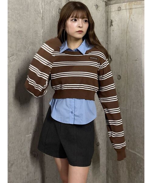 MURUA ニット MURUA（ムルーア） ニット セーター ZIPカシュクールハーフニット