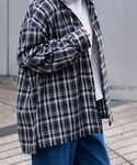 ブラウス シャツ オンブレチェック オーバーサ...の詳細画像1