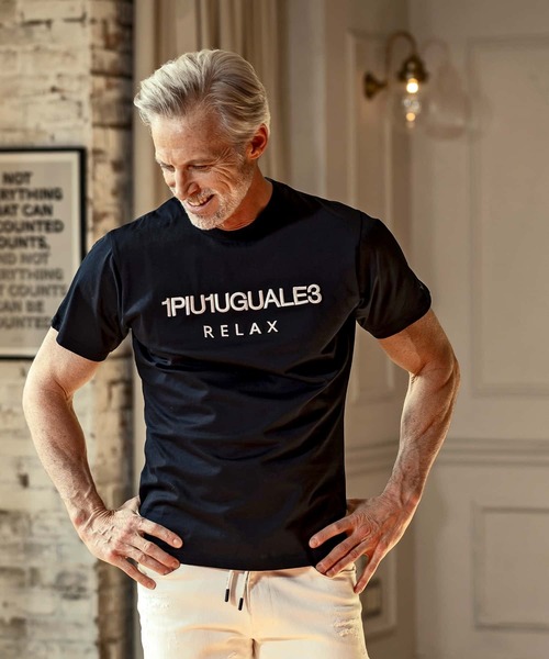 1PIU1UGUALE3 RELAX 「1PIU1UGUALE3 」 半袖Tシャツ M ブラック メンズ