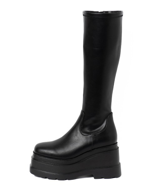 【25AW新作】【R&E】トリプルソール厚底ストレッチロングブーツ R＆E ブーツ 「25AW新作」「R＆E」トリプルソール厚底ストレッチロング