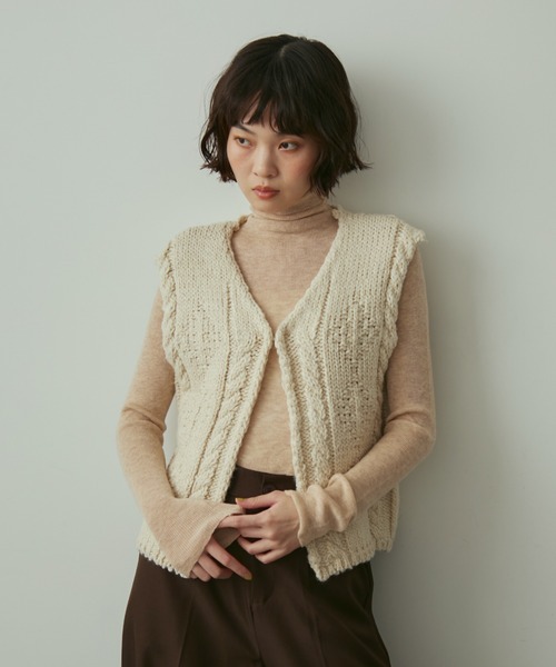 ベスト/ジレ Cable Knit Vest full/fill. ベスト ジレ cable knit vest / ケーブルニットベスト