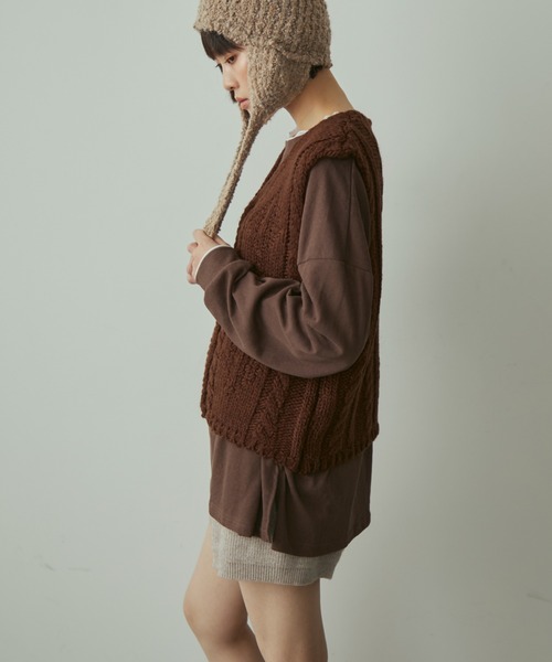 ベスト/ジレ Cable Knit Vest full/fill. ベスト ジレ cable knit vest / ケーブルニットベスト