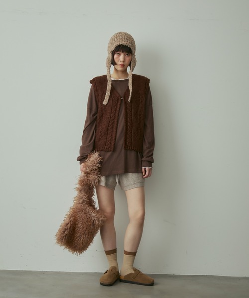 ベスト/ジレ Cable Knit Vest full/fill. ベスト ジレ cable knit vest / ケーブルニットベスト