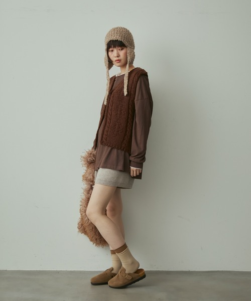 full/fill. ベスト ジレ cable knit vest / ケーブルニットベスト