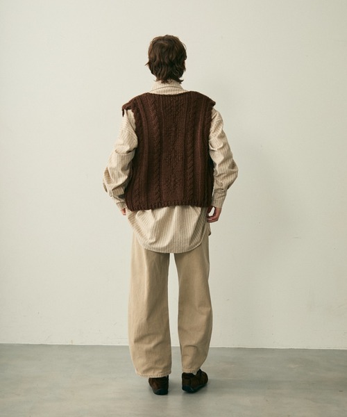 full/fill. ベスト ジレ cable knit vest / ケーブルニットベスト