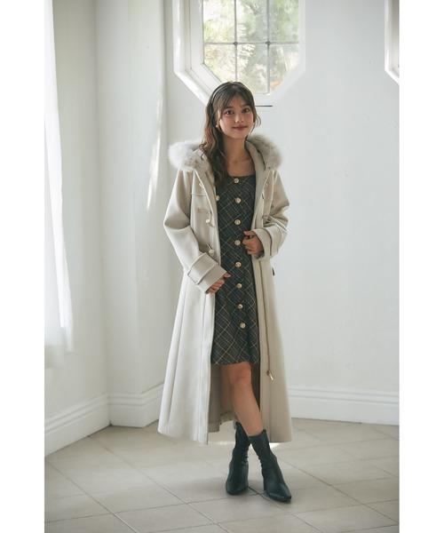 新品！THE TOEフード付きベージュダッフルコート the toe ダッフルコート