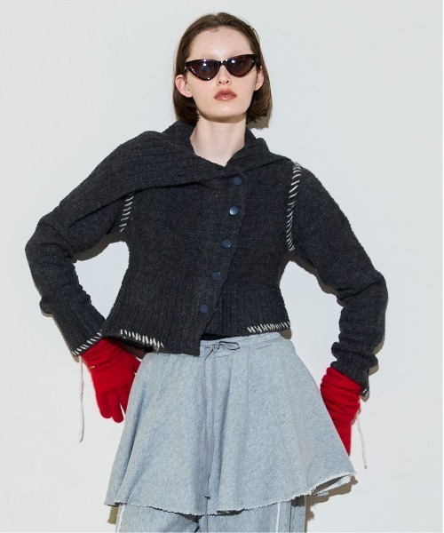 ゆ*め様 MEISON SPECIAL メゾンスペシャル　ニットカーディガン MAISON SPECIAL（メゾンスペシャル） ニットカーディガン 1 レッド