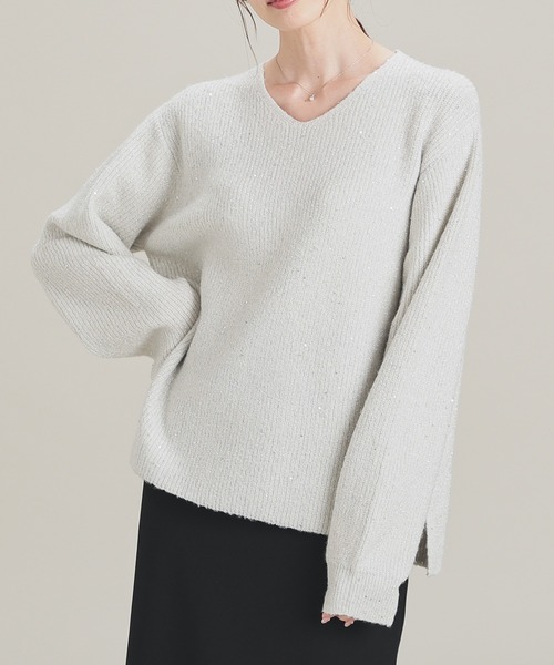 GLACIER lusso（グラシアルッソ） ニット セーター スパンコールニット