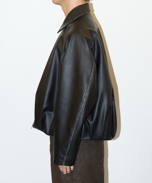 CONZ ブルゾン アウター BALOON ZIP UP JACKET FAUX LEATHER メンズ