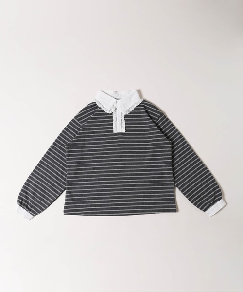 WC ブラウス シャツ レースパイピングラガーシャツ レディース