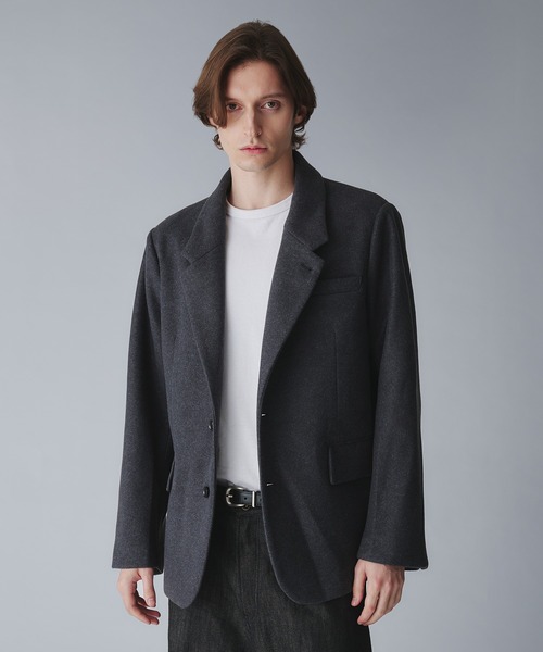 シンプルメルトンボタンジャケット　RegenGlanz Regen Glanz ジャケット テーラードジャケット basic single tailored