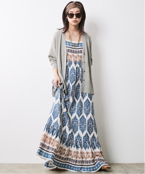 「CHIC STYLE」 キャミソールワンピース L ブラック レディース_画像5