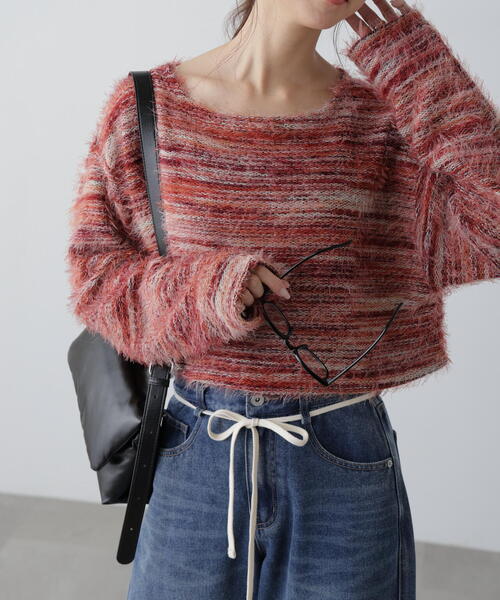 「FREE'S MART」 長袖ニット FREE レッド レディース_画像3