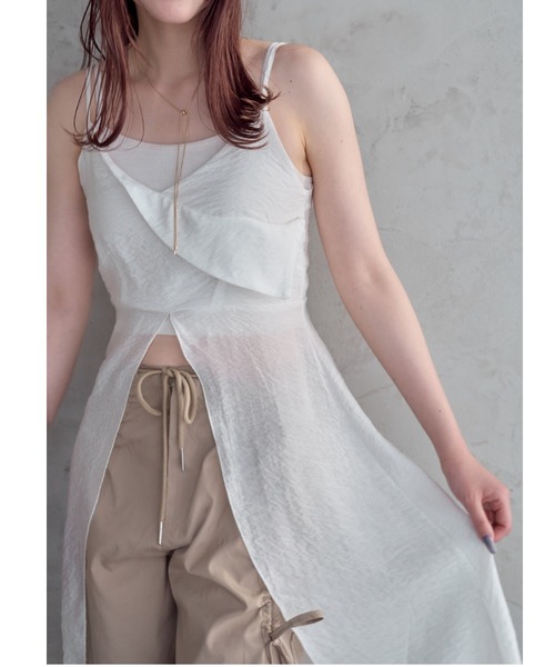 「mellowneon」 キャミソールワンピース FREE ホワイト レディース_画像4