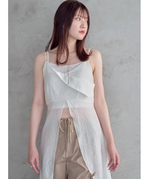 「mellowneon」 キャミソールワンピース FREE ホワイト レディース_画像9