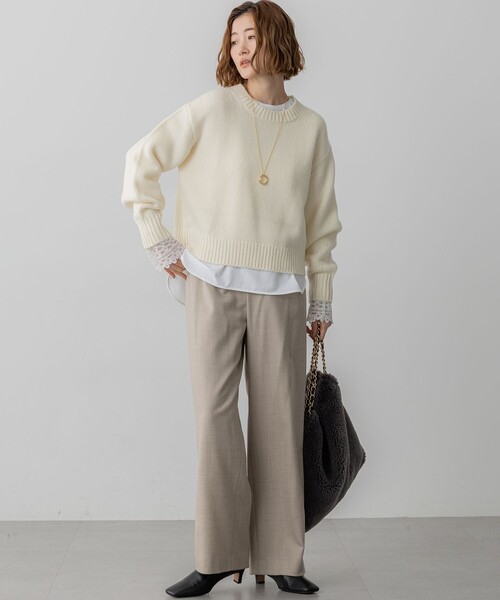 23区（ニジュウサンク） ニット セーター ウールカシミヤ パフスリーブ