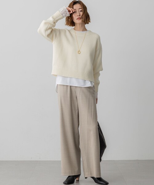 23区（ニジュウサンク） ニット セーター ウールカシミヤ パフスリーブ