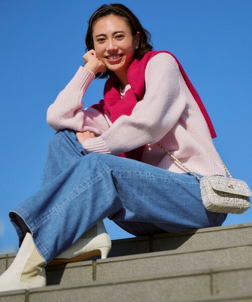 23区（ニジュウサンク） ニット セーター ウールカシミヤ パフスリーブ