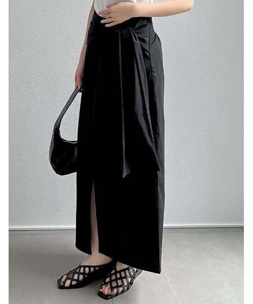 「Re:EDIT」 ロングスカート SHORT カーキ レディース_画像2