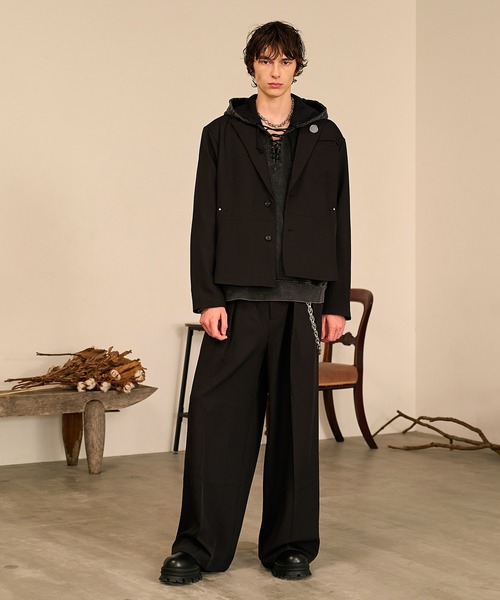 Forte ジャケット テーラードジャケット Riveted Single Short Jacket