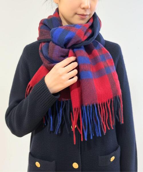Dessin（デッサン） ストール マフラー バイカラーチェックストール