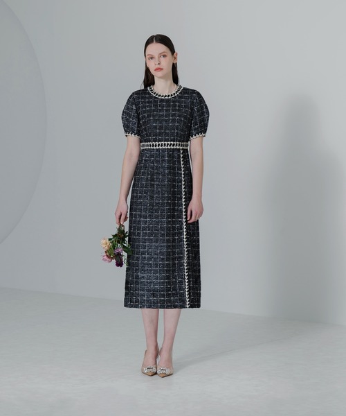 「Leja」 半袖ワンピース SMALL モカ レディース_画像7