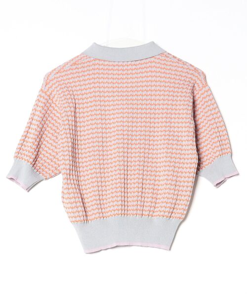 「BEAMS HEART」 半袖ニット - オレンジ レディース_画像2