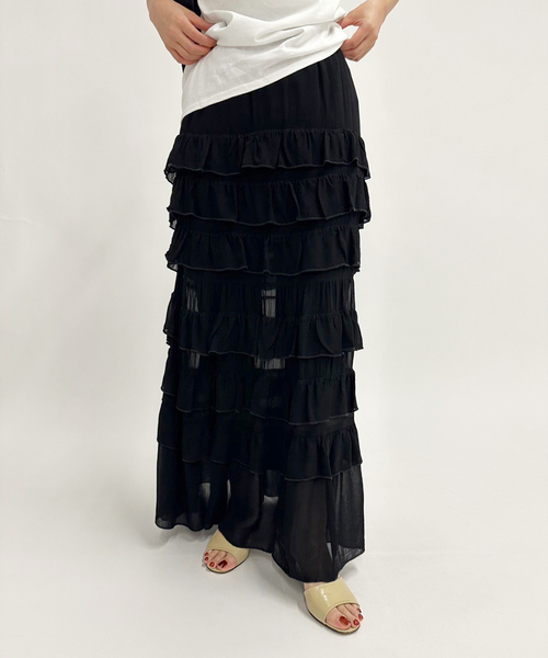 「EDIT. FOR LULU」 フリルスカート FREE グレー レディース_画像2