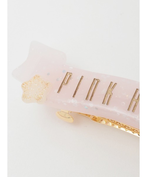 PINK HOUSE（ピンクハウス） ヘアクリップ ラメ入り星ロゴバレッタ