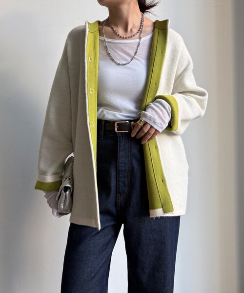 DouDou（ドゥドゥ） カーディガン 「WEB限定」ダブルフェイスニット