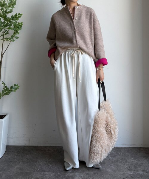 DouDou（ドゥドゥ） カーディガン 「WEB限定」ダブルフェイスニット